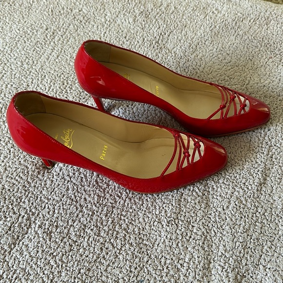Christian Louboutin Red Patent 70mm Heels 37 1/2